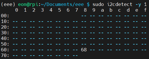 результат работы sudo i2cdetect -y 1